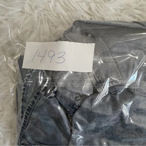 Jane + Delancey Womens Lightweight Denim Button Down Tunic Top Size 1X Blue - Picture 9 of 9